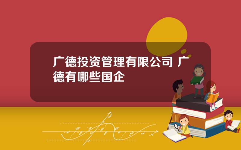 广德投资管理有限公司 广德有哪些国企